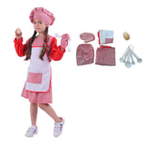 Childrenswear Kids Children Girls Chef Clothes Cosplay Costume Outfits Halloween Carnival Suit Children