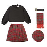 Childrenswear Kids Children Girls Scottish Plaid Skirt