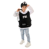 Childrenswear Kids Children Police FBI Role Cosplay Costume Outfits Halloween Carnival Suit