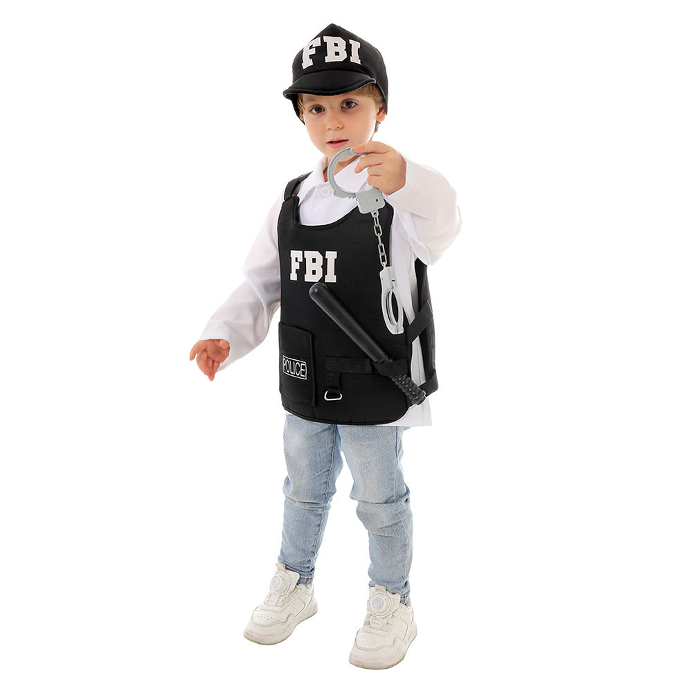 Childrenswear Kids Children Police FBI Role Cosplay Costume Outfits Ha ...