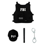 Childrenswear Kids Children Police FBI Role Cosplay Costume Outfits Halloween Carnival Suit