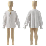 Childrenswear Kids Children White Lace Up Renaissance Shirt Cosplay Costume Outfits Halloween Carnival Suit