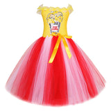 Childrenswear Kids Sequins Popcorn Children's Mesh Dress Cute Big Bow Girls Fluffy skirt