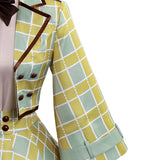 Code Geass C.C. Women Green Plaid Skirt Cosplay Costume Halloween Carnival Party Suit
