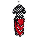 Coraline Mom Women Black Polka Dots Dress Cosplay Costume Outfits Halloween Carnival Suit