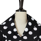 Coraline Mom Women Black Polka Dots Dress Cosplay Costume Outfits Halloween Carnival Suit