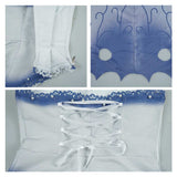 Corpse Bride Emily Women White and Blue Dress Cosplay Costume Halloween Carnival Party Suit