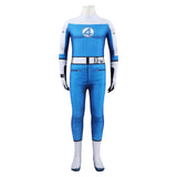 Kid Human Torch Cosplay Costume For Unisex Children Blue Jumpsuit  Halloween Carnival Suit
