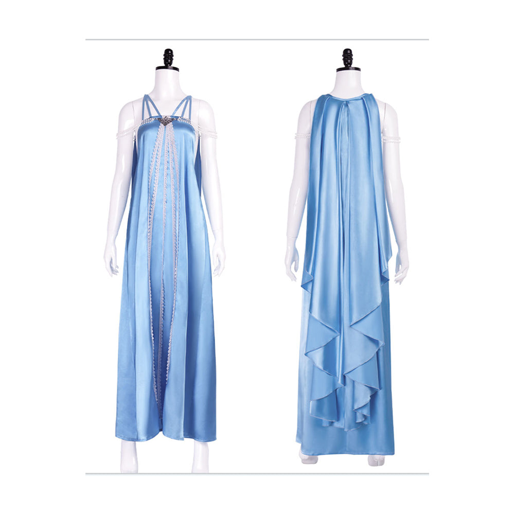 Padmé Amidala Cosplay Costume Blue Nightgown Dress For Adult Female Ha