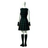 Coven Academy Sasha Women Green Dress Cosplay Costume Halloween Carnival Party Suit
