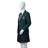 Coven Academy Women Green School Uniform Cosplay Costume Halloween Carnival Party Suit