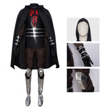 Darth Maul Black Outfit with Cape Cosplay Costume Halloween Carnival Party Suit
