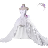 DATE A LIVE Tokisaki Kurumi White Dress Cosplay Costume Halloween Carnival Party Suit