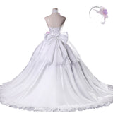 DATE A LIVE Tokisaki Kurumi White Dress Cosplay Costume Halloween Carnival Party Suit