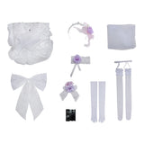 DATE A LIVE Tokisaki Kurumi White Dress Cosplay Costume Halloween Carnival Party Suit