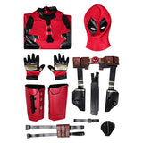 Deadpool Wade Wilson Kids Red Set Cosplay Costume Outfits Halloween Carnival Suit