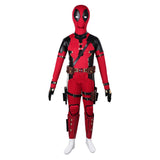 Deadpool Wade Wilson Kids Red Set Cosplay Costume Outfits Halloween Carnival Suit
