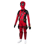 Deadpool Wade Wilson Kids Red Set Cosplay Costume Outfits Halloween Carnival Suit