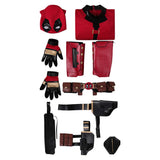 Deadpool Wade Wilson Red Combat Jumpsuit Cosplay Costume Outfits Halloween Carnival Suit