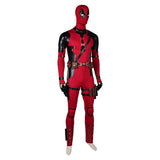 Deadpool Wade Wilson Red Combat Jumpsuit Cosplay Costume Outfits Halloween Carnival Suit