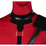 Deadpool Wade Wilson Red Combat Jumpsuit Cosplay Costume Outfits Halloween Carnival Suit