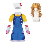 Overwatch OW Juno Women Hello Kitty Blue Outfit Cosplay Costume Halloween Carnival Party Suit