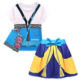 Kpop Demon Hunters Costume Kids Zoey Cosplay Blue Outfit Set For Children Female Halloween Carnival Suit