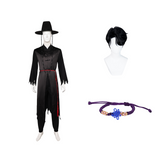 Kpop Demon Hunters Costume Jinu Cosplay Black Hat Outfit For Adult Man Halloween Carnival Suit