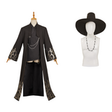 [Ready To Ship] Kpop Demon Hunters Costume Jinu Saja Cosplay Demon Black Top Coat Set For Adult Man Halloween Carnival Suit