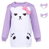 Demon Hunters Mira Purple Kids Cosplay Costume Halloween Carnival Party Suit   