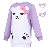 Demon Hunters Mira Purple Kids Cosplay Costume Halloween Carnival Party Suit   