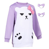 Demon Hunters Mira Purple Kids Cosplay Costume Halloween Carnival Party Suit   
