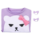 Demon Hunters Mira Purple Kids Cosplay Costume Halloween Carnival Party Suit   