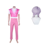 Kpop Demon Hunters Costume Mystery Cosplay Pink White Outfit For Adult Man Halloween Carnival Suit
