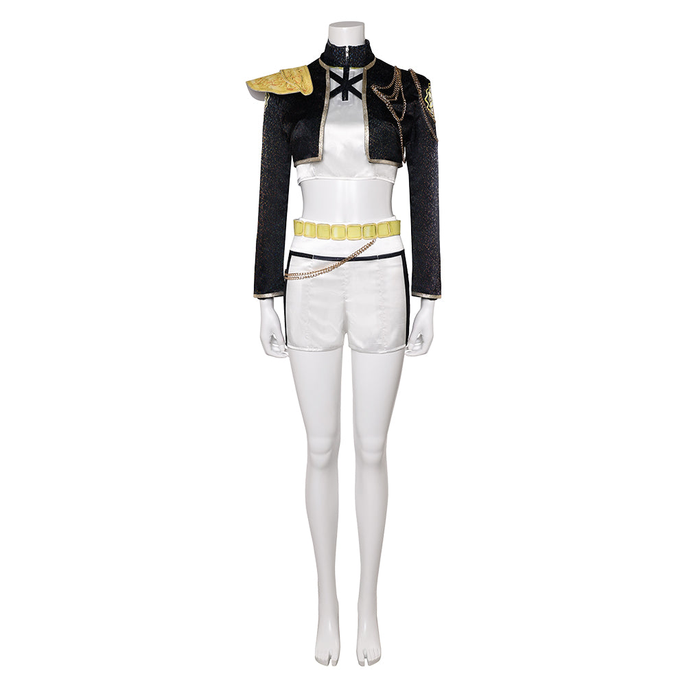 Kpop Demon Hunters Costume Rumi Cosplay Black Golden Performance Stage