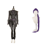 Kpop Demon Hunters Costume Rumi Cosplay Black Faux Leather Suit For Adult Female Halloween Carnival Suit