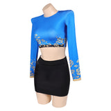 Demon Hunters Zoey Blue Cosplay Costume For Adult Female Halloween Carnival Party   