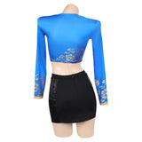 Demon Hunters Zoey Blue Cosplay Costume For Adult Female Halloween Carnival Party   