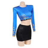 Demon Hunters Zoey Blue Cosplay Costume For Adult Female Halloween Carnival Party   