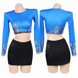 Demon Hunters Zoey Blue Cosplay Costume For Adult Female Halloween Carnival Party   