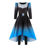 Descendants Chloe Charming Kids Children Black and Blue Dress Cosplay Costume Halloween Carnival Party Suit