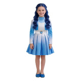 Descendants Evie Kids Children Blue Dress Cosplay Costume Halloween Carnival Party Suit