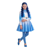 Descendants Evie Kids Children Blue Dress Cosplay Costume Halloween Carnival Party Suit