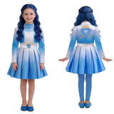 Descendants Evie Kids Children Blue Dress Cosplay Costume Halloween Carnival Party Suit
