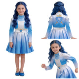 Descendants Evie Kids Children Blue Dress Cosplay Costume Halloween Carnival Party Suit