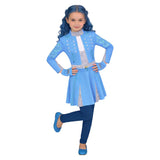 Descendants Evie Kids Children Blue Outfit Cosplay Costume Halloween Carnival Party Suit