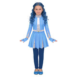Descendants Evie Kids Children Blue Outfit Cosplay Costume Halloween Carnival Party Suit