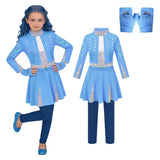 Descendants Evie Kids Children Blue Outfit Cosplay Costume Halloween Carnival Party Suit