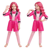 Descendants Pink Kids Children Pink Shorts Set Cosplay Costume Halloween Carnival Party Suit
