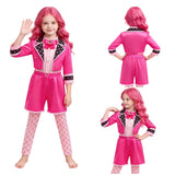 Descendants Pink Kids Children Pink Shorts Set Cosplay Costume Halloween Carnival Party Suit